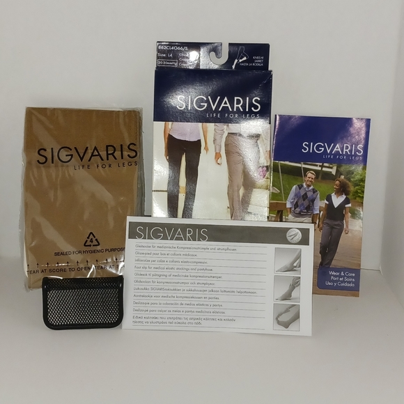 Sigvaris Open-Toe Knee-Hi Compression Stockings, 20-30 mmHg, L4, NIB - Picture 1 of 6